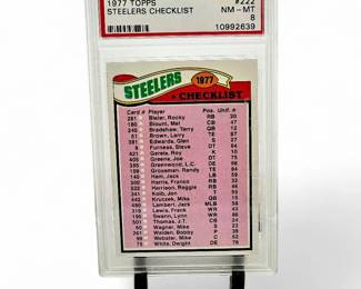 1977 Topps #222 Steelers Checklist PSA 8