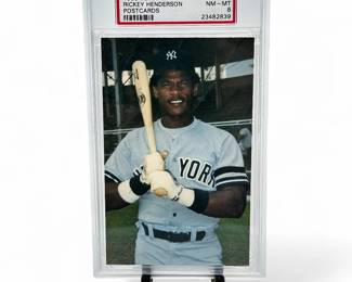 1986 TCMA #33 Rickey Henderson Postcards PSA 8