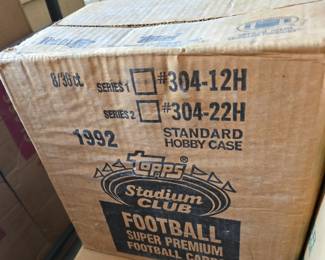 1992 Topps Stadium Club Football Series 1 Super Premium Hobby Case 8 Boxes