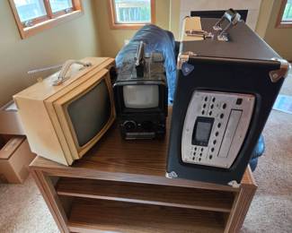 Two Old Tvs, 1 Record Player