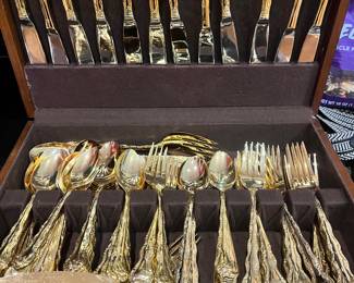 International gold plated flatware 