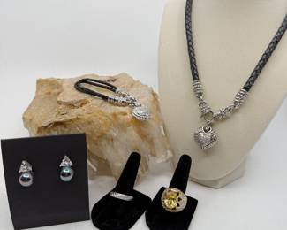 DESIGNER SIGNED COSTUME & STERLING SILVER JEWELRY