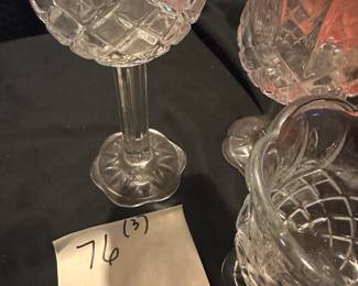 All sorts of glass and crystal candlesticks