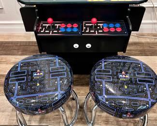 Midway Miss Pac-Man Cocktail Game Table and Stools