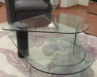 Postmodern glass teardrop table