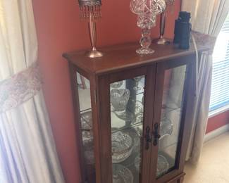 Beautiful wooden curio cabinet - perfect for storing your favorite crystal! 