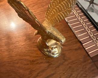 vintage brass eagle sculpture