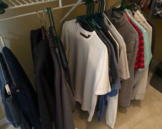 Men's shirts, dress pants, and more.