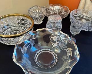 crystal and glass bowls