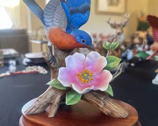 Eastern Bluebird porcelain figurine, Andrea by Sadek 