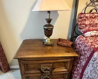 Side table, lamp and shade