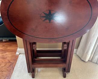 unique and beautiful TV tray set of 4