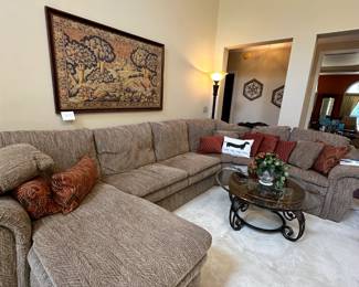 comfortable lazy boy sectional sofa - family movie nights just got even better!