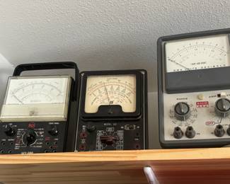 RCA Volt Ohm Milliammeter Multimeter – WV-38A, Electronic Measurements Corp. Multimeter – Model 103, EICO 250 Voltmeter