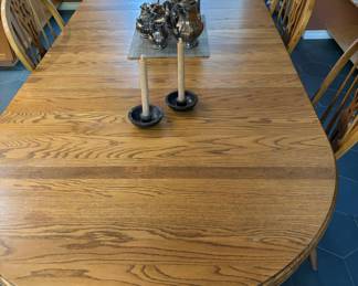 Walter of Wabash Oval Oak Dining Table with Chairs