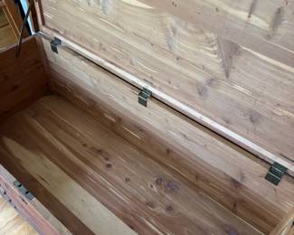 Rolling Metal Banded Cedar Chest