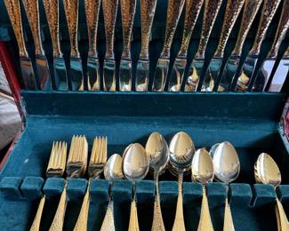 Wallace Colonial Hammered Stainless Flatware Set