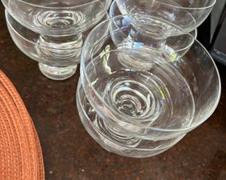 Set of 6 Clear Glass Coupes