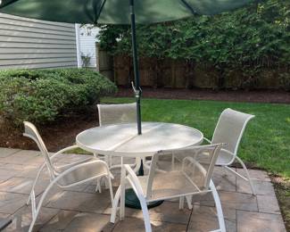Patio set with umbrella