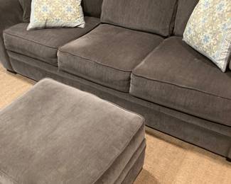 Neutral couch and ottoman