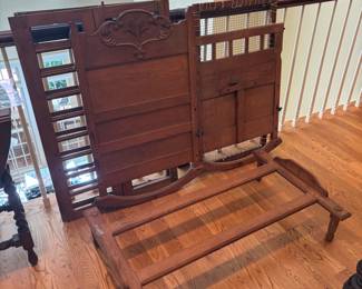 Beautiful Antique Oak Rocking Cradle