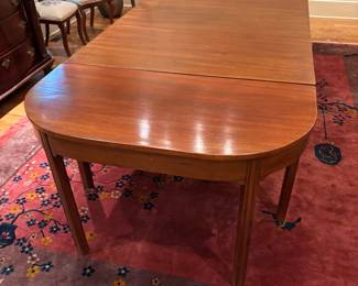 Incredible Antique English Mahogany Banquet Dining Table | Dimensions 65"x45", includes two leaves 22.5" each, Length fully extended 110.5"