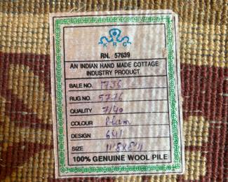 Handwoven  Aubusson Style wool rug 11'8 x 8'11