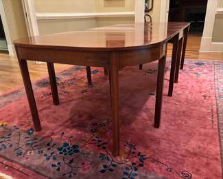 Incredible Antique English Mahogany Banquet Dining Table | Dimensions 65"x45", includes two leaves 22.5" each, Length fully extended 110.5"