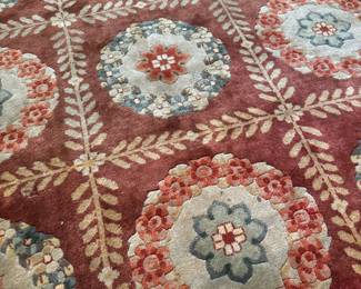 Handwoven  Aubusson Style  wool rug 11'8 x 8'11