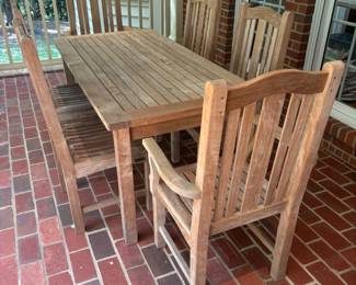 Beautiful Barlow Tyrie Teak Outdoor Dining Table + Chair set