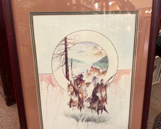 Native American watercolor, Chebon 374/500 1986, signed & numbered 