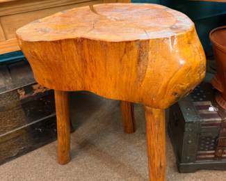 Unique Heavy Stump Side Table 