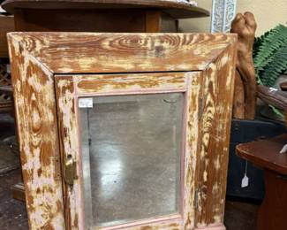 Vintage Wood Distressed Medicine Cabinet 