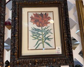 Framed floral prints
