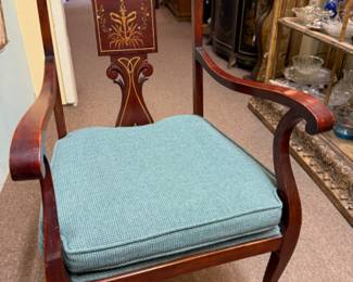 Antique Eastlake Victorian Inlaid Chair 