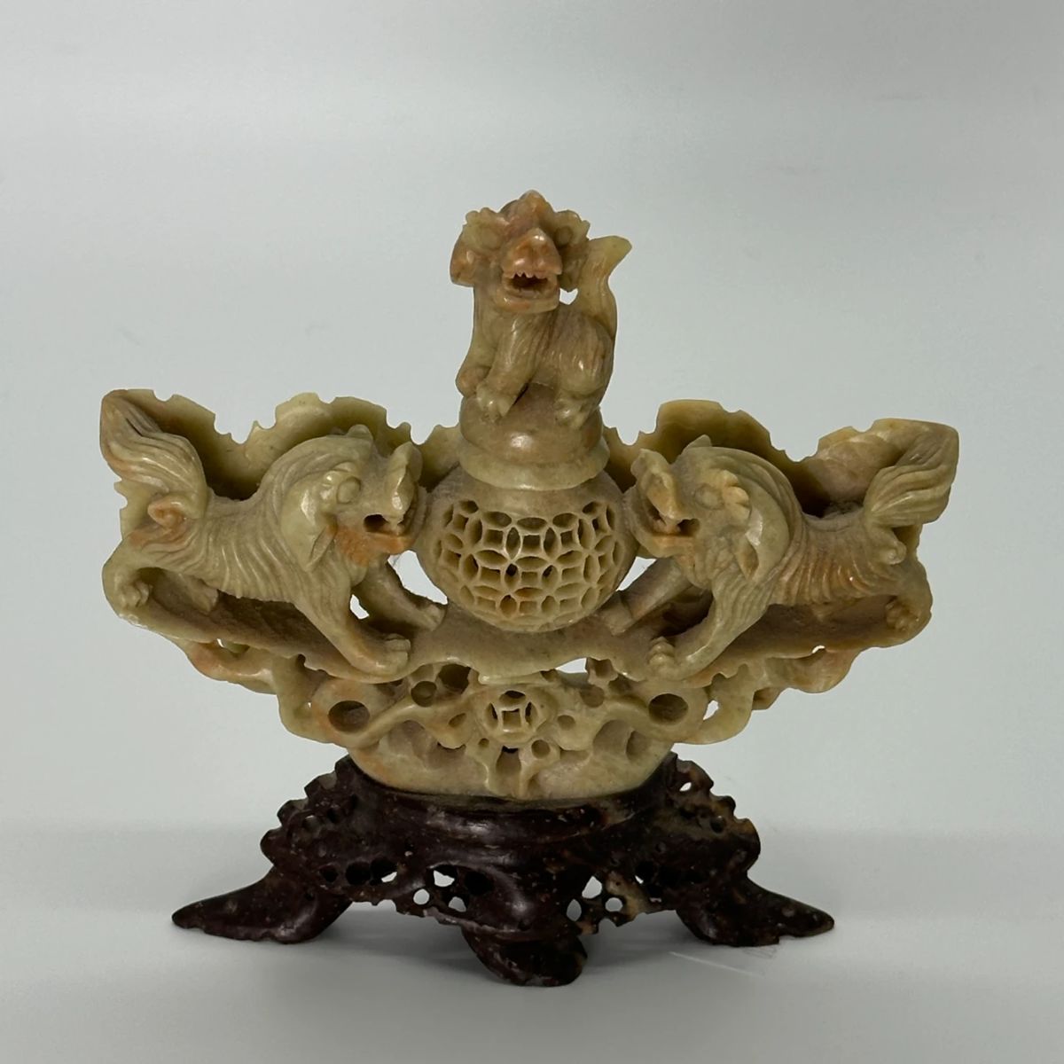 Antique Hand-Carved Soapstone Incense Burner