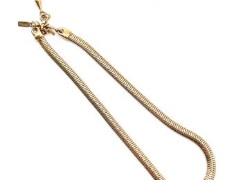 Vintage Monet Goldtone Snake Chain Necklace, 13"