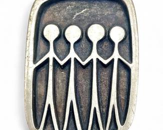 Roland Landerholm Pewter Brooch ''Four People'', 1960s