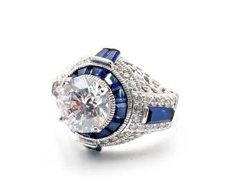 Vanna K Sterling Silver Ring w/ Blue Stones