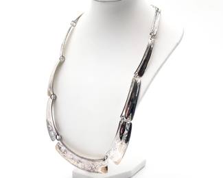 925 Sterling Silver Necklace w/ Curved Links