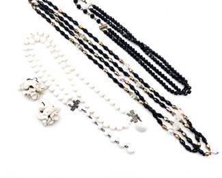 Vintage Necklaces and Clip-On Earrings Set of 4