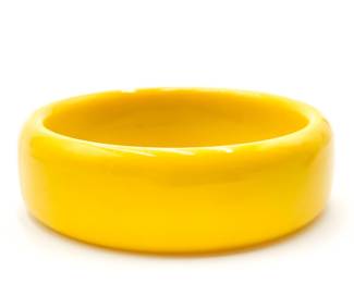Vintage Lucite Chunky Yellow Bangle Bracelet
