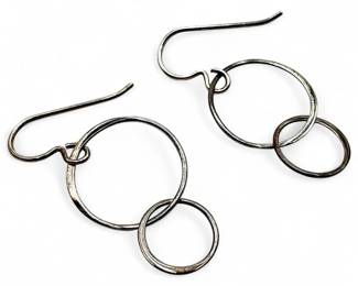 Sterling Silver Large Double Hoop Earrings