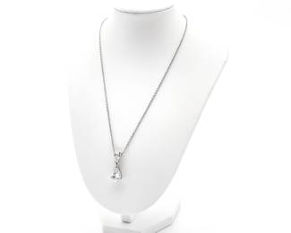 Elegant Geometric Teardrop Zircon Pendant Necklace