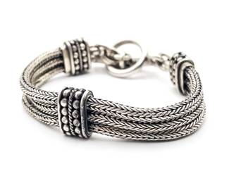 Suarti 925 Sterling Silver Tulang Naga Bracelet, 8"