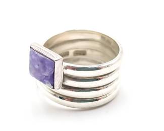 DDD Dominique Dinouart Sterling Silver Purple Charoite Ring