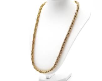 Silver Bold 19-Inch Coreana Necklace in Yellow Finish