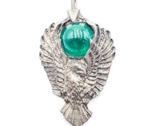 Vintage Eagle-Shaped Silver-Tone Metal Pendant