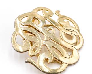 Vintage Jeri Lou Gold Tone Scarf Clip, 1.5 Inches