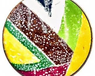 Vintage Modernist Enamel Brooch w/ Abstract Design